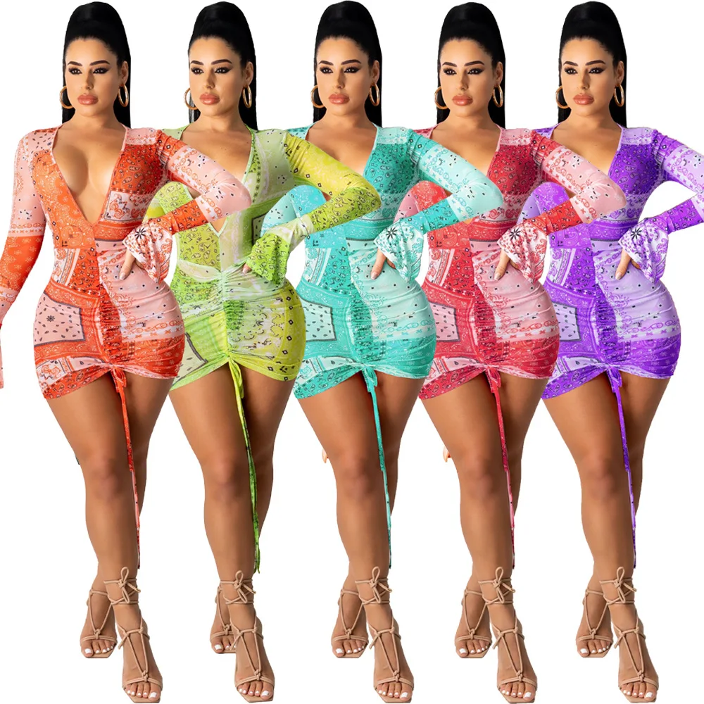2021 V Neck Print Sexy Backless Bodycon Dress Party Long Sleeved Summer Tight Fitting Fashion Streetwear Elegant Club Clothing
2021 V Neck Print Sexy Backless Bodycon Dress Party Long Sleeved Summer Tight Fitting Fashion Streetwear Elegant Club Clothing
