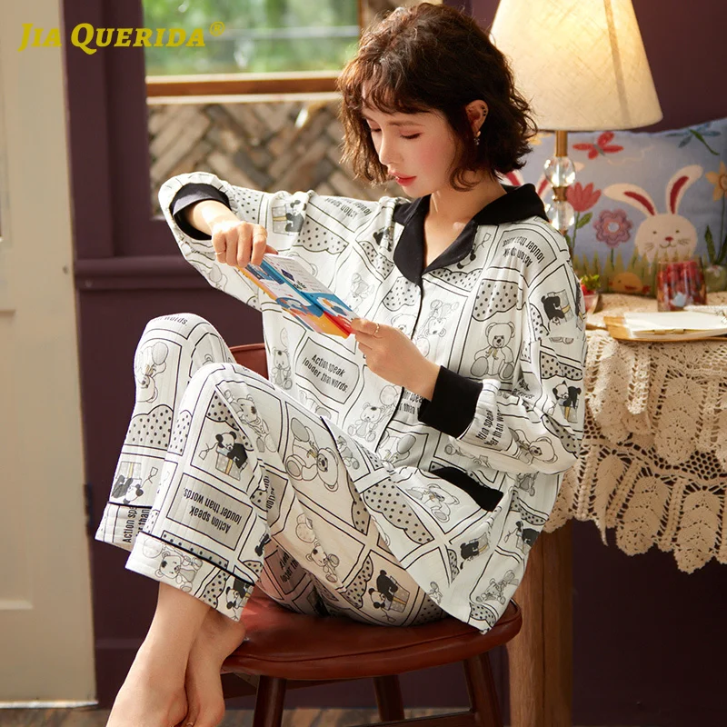 Woman Long Sleeve Long Pants Sleepwear Fashion Style Casual Style Pajamas Set Pj Set Turn Down Collar Homesuit Homeclothes
Woman Long Sleeve Long Pants Sleepwear Fashion Style Casual Style Pajamas Set Pj Set Turn Down Collar Homesuit Homeclothes
