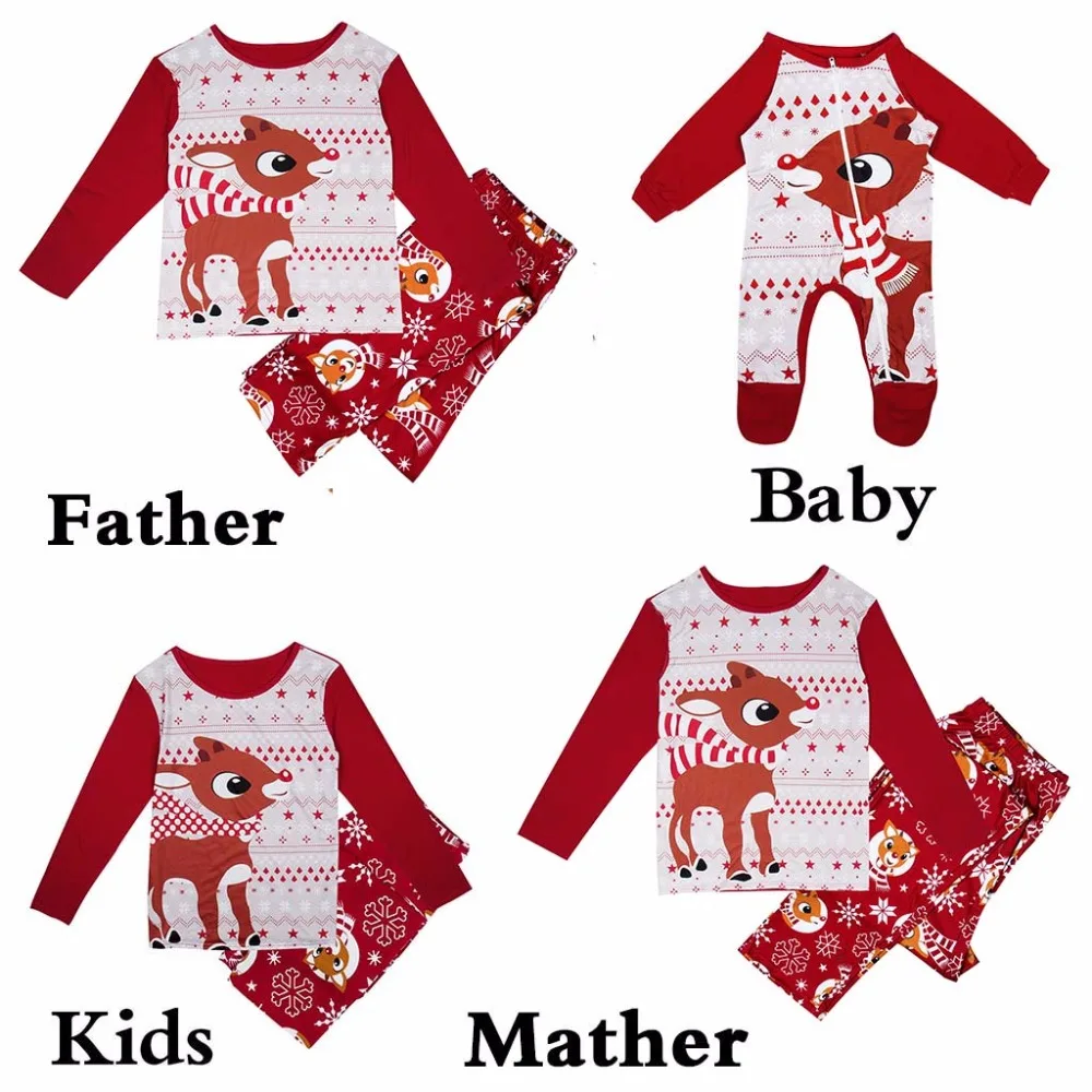 Семейный Рождественский пижамный комплект модные пижамы для взрослых и детей 2019