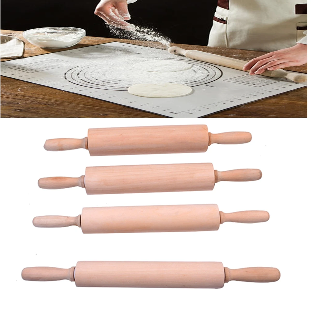 5 size Wooden Rolling Pin Kitchen Cooking Baking Tools Accessories Crafts Fondant Cake Decoration Dough Roller Noodle Biscuit
5 size Wooden Rolling Pin Kitchen Cooking Baking Tools Accessories Crafts Fondant Cake Decoration Dough Roller Noodle Biscuit