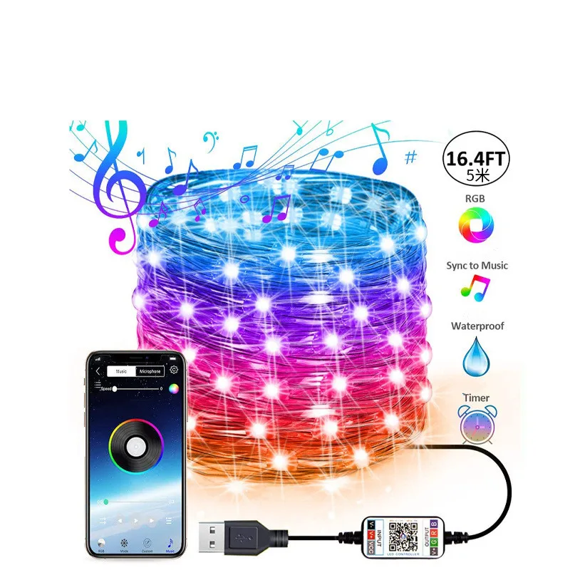 Mobile Phone Bluetooth Smart APP Remote Control Light String USB Voice Control Home Holiday Decorative Lights
Mobile Phone Bluetooth Smart APP Remote Control Light String USB Voice Control Home Holiday Decorative Lights