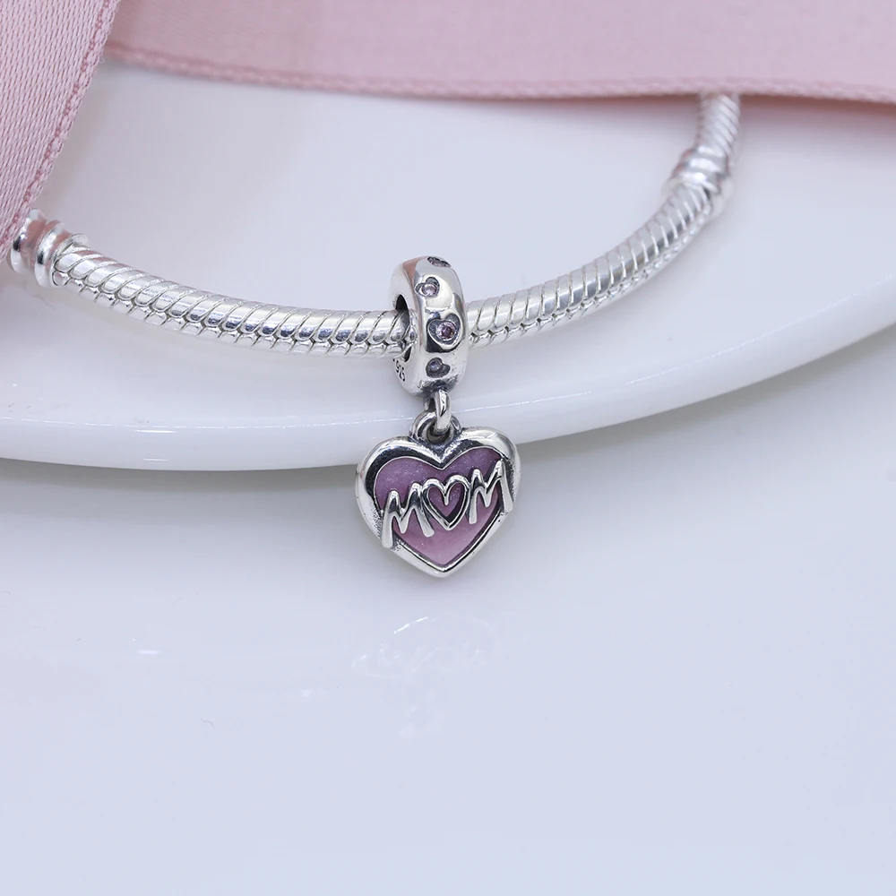 Fit Original Pandora charms bracelet beads S925 sterling silver mom Love double pendant women's popular jewelry 
Fit Original Pandora charms bracelet beads S925 sterling silver mom Love double pendant women's popular jewelry