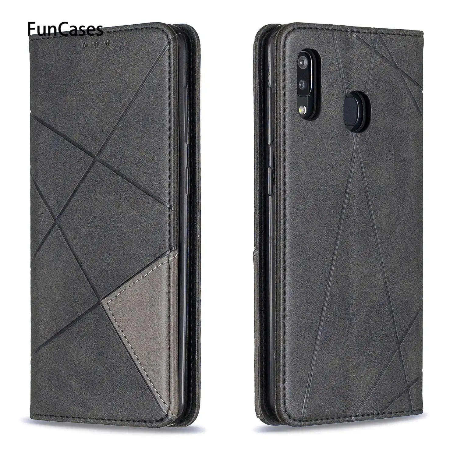 Чехлы с цветными листьями для hoesje samsung A20 искусственная кожа флип-чехол телефона