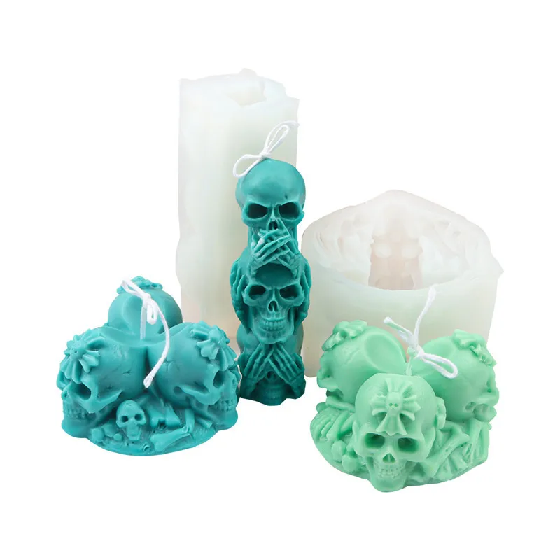 Triple Skull Candle Silicone Mold for Handmade Desktop Decoration Gypsum Epoxy Resin Aromatherapy Candle Silicone Mould
Triple Skull Candle Silicone Mold for Handmade Desktop Decoration Gypsum Epoxy Resin Aromatherapy Candle Silicone Mould
