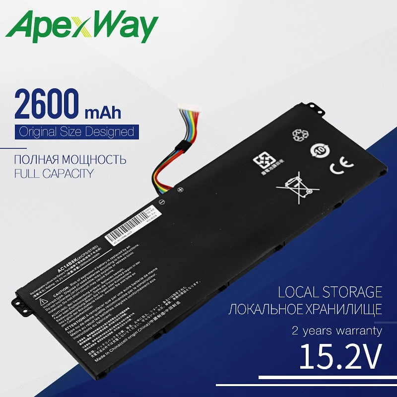 Apexway AC14B8K Laptop Battery for ACER Aspire V3-111P CB3-111 CB5-311 B115P NE512 V3-371 V3-111 ES1-711 4ICP5/57/80 Chromebook
Apexway AC14B8K Laptop Battery for ACER Aspire V3-111P CB3-111 CB5-311 B115P NE512 V3-371 V3-111 ES1-711 4ICP5/57/80 Chromebook