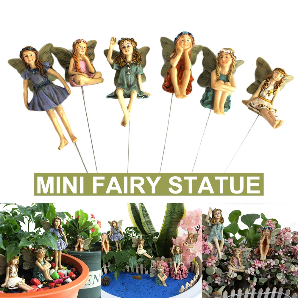 6pcs/Set Lovely Mini Fairy Statue Resin Elves Fly Wing Fairy Maiden Miniature Dollhouse Home Decor Crafts Fairy Garden Ornament
6pcs/Set Lovely Mini Fairy Statue Resin Elves Fly Wing Fairy Maiden Miniature Dollhouse Home Decor Crafts Fairy Garden Ornament
