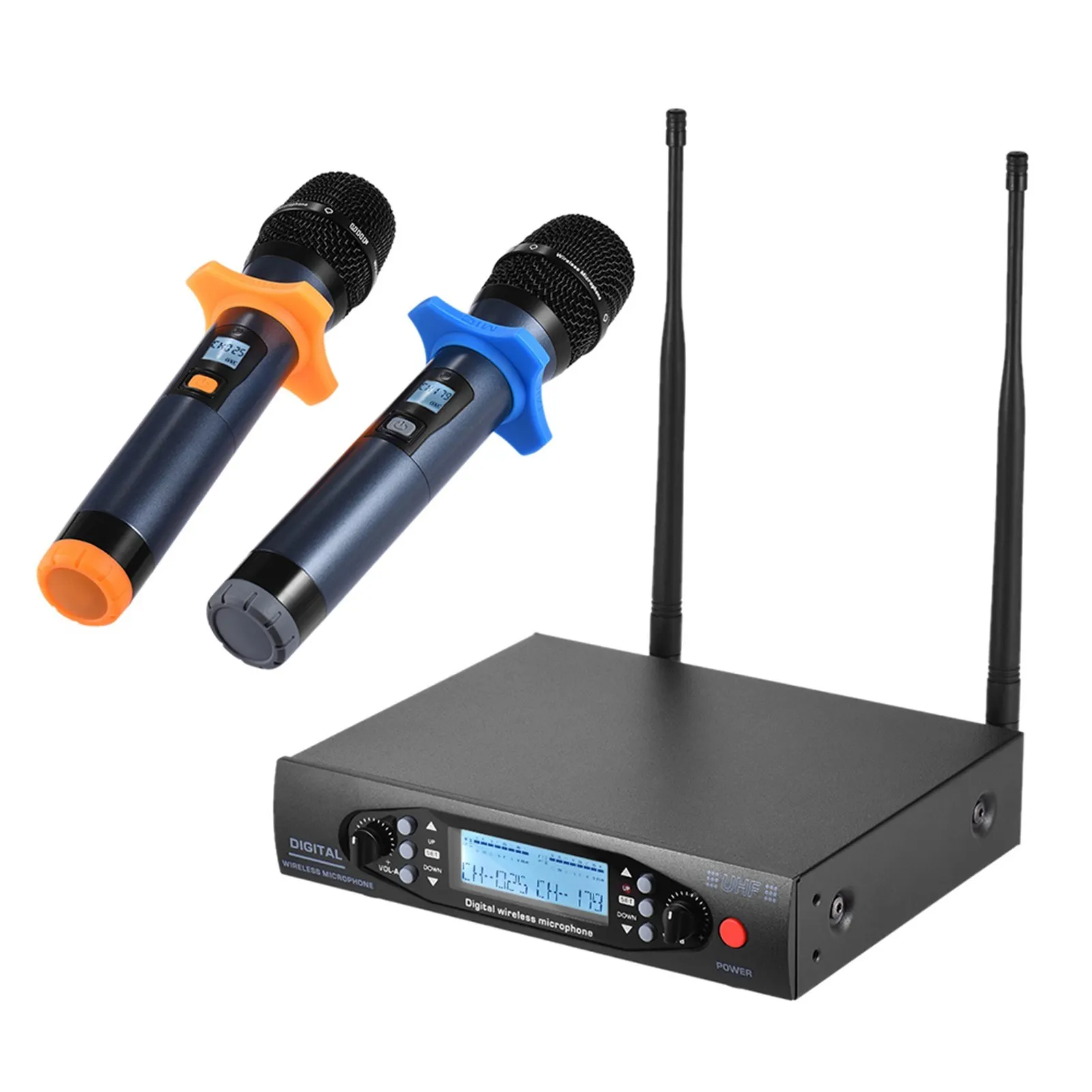 Профессиональный цифровой UHF беспроводной ручной микрофон микрофонная система двухканальный ЖК-дисплей приемник 2 микрофона для сцены Кар...
Профессиональный цифровой UHF беспроводной ручной микрофон микрофонная система двухканальный ЖК-дисплей приемник 2 микрофона для сцены Кар...