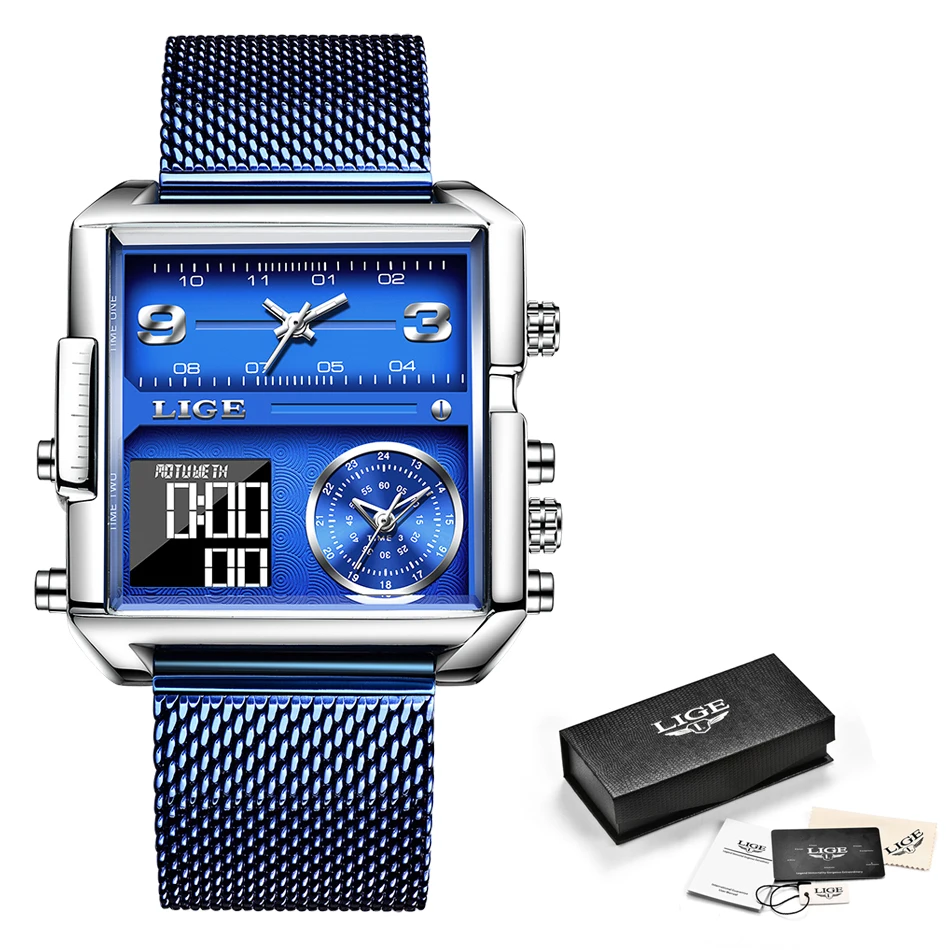 LIGE 2021 Mens Military Sports Waterproof Watches Luxury Analog Quartz Digital Wrist Watch for Men Bright Backlight Blue Watches
LIGE 2021 Mens Military Sports Waterproof Watches Luxury Analog Quartz Digital Wrist Watch for Men Bright Backlight Blue Watches