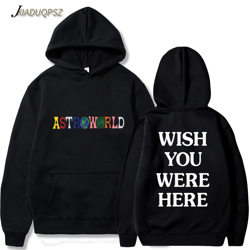 Фото Новинка толстовка с капюшоном и надписью TRAVIS SCOTT ASTROWORLD WISH YOU WERE HERE уличная одежда