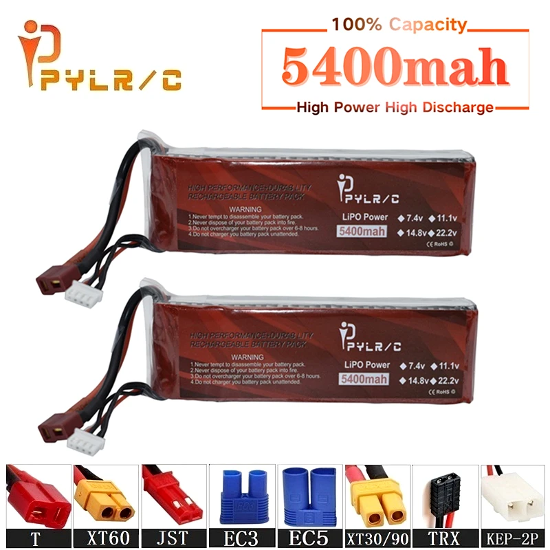 

High Rate 11.1v 5400mAh Lipo Battery For RC Helicopter Parts 3s Lithium battery 11.1v 45C RC Cars Airplanes Drone Battery T/XT60