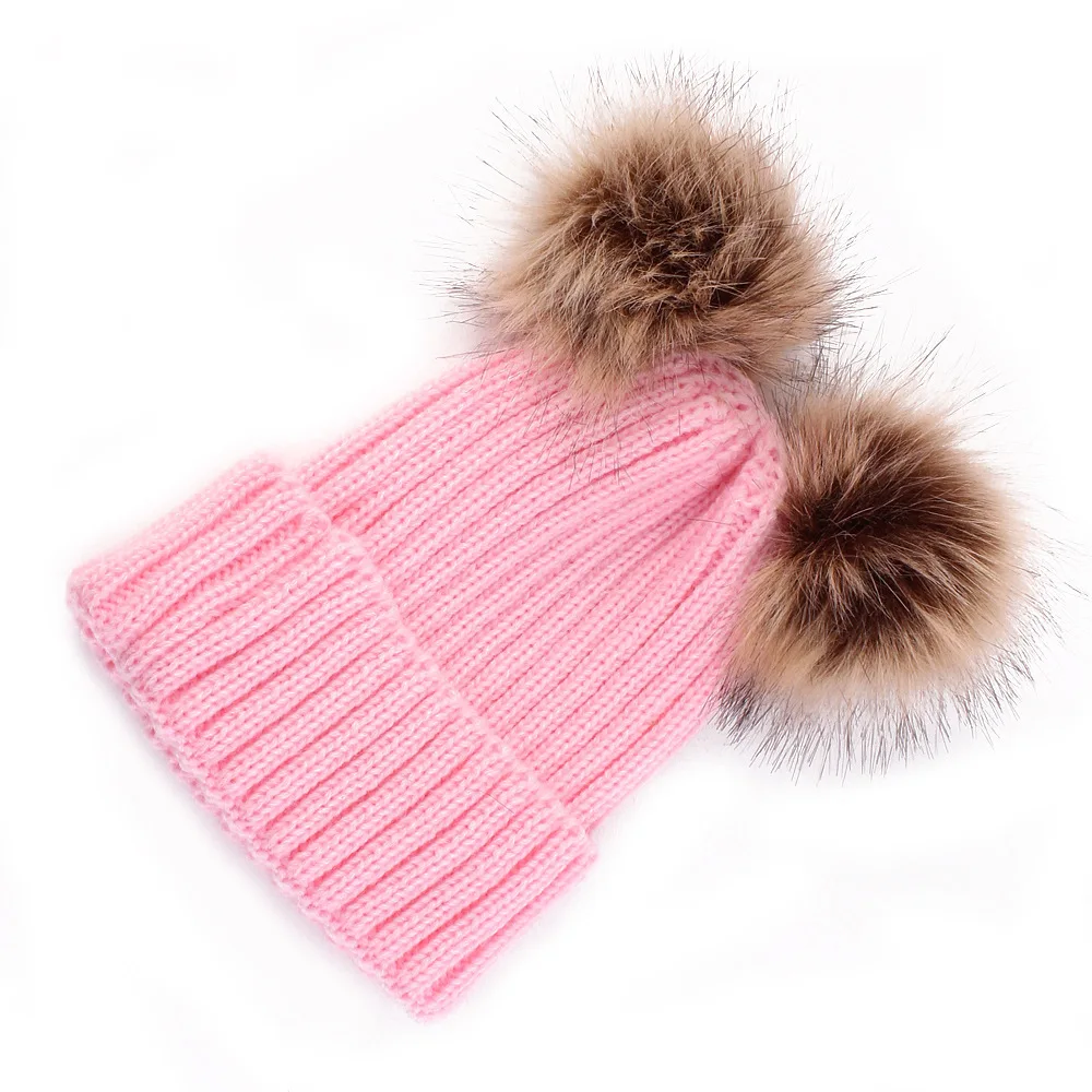 Autumn and Winter New Double Wool Ball Woolen Hat, Solid Color Streaks, Ladies Acrylic Knitted Hat, Warm Hat 
Autumn and Winter New Double Wool Ball Woolen Hat, Solid Color Streaks, Ladies Acrylic Knitted Hat, Warm Hat