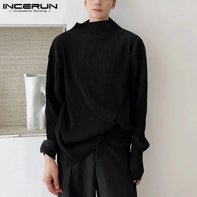 New Men Stylish Pleated Camiseta Solid Color Loose Comeforable Tees Male Long-sleeved Bottoming T-Shirts S-5XL INCERUN Tops 2021
New Men Stylish Pleated Camiseta Solid Color Loose Comeforable Tees Male Long-sleeved Bottoming T-Shirts S-5XL INCERUN Tops 2021