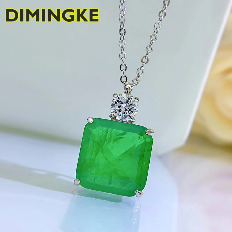 DIMINGKE Fashion 15*15MM Emerald Tourmaline Necklace 100%-925 Female High Jewelry Cocktail Party Birthday Gift
DIMINGKE Fashion 15*15MM Emerald Tourmaline Necklace 100%-925 Female High Jewelry Cocktail Party Birthday Gift