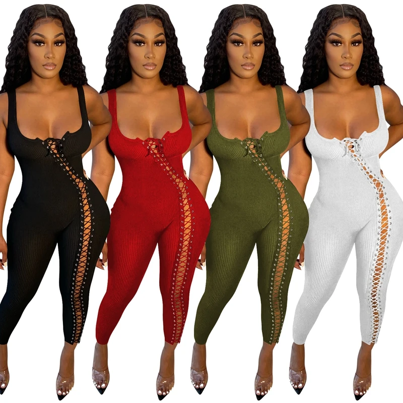 Women Jumpsuit Solid Sleeveless Squar Collar Bandage Stretchy Bodycon Skinny Jumpsuits Sexy Fashion Outfit Summer 2021
Women Jumpsuit Solid Sleeveless Squar Collar Bandage Stretchy Bodycon Skinny Jumpsuits Sexy Fashion Outfit Summer 2021