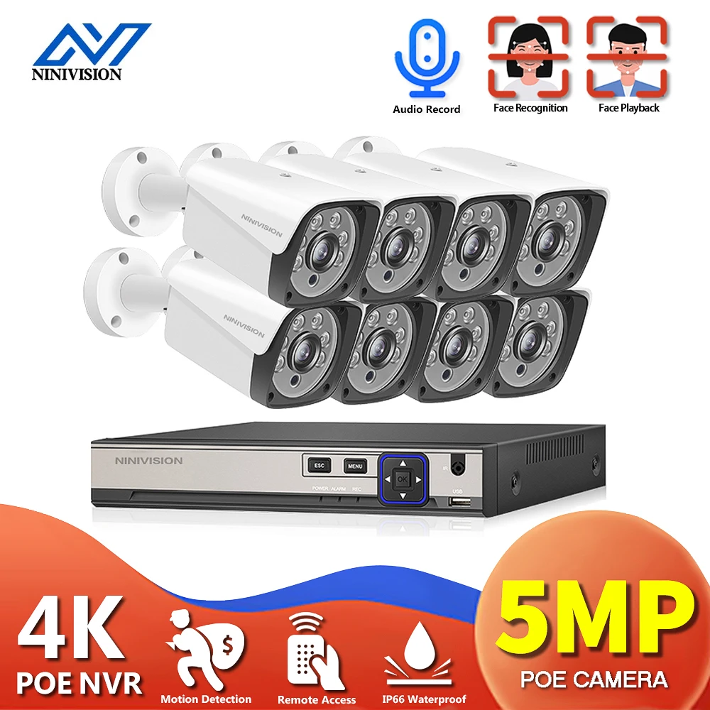 Сетевая Видеосистема безопасности NINIVISION 8CH 4K HD POE 5 Мп H.264 + NVR с камерой ночного видения 8X 5 Мп
Сетевая Видеосистема безопасности NINIVISION 8CH 4K HD POE 5 Мп H.264 + NVR с камерой ночного видения 8X 5 Мп