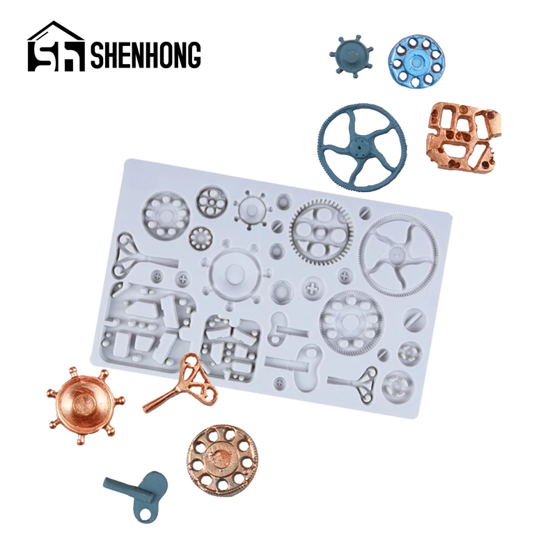 SHENHONG Mechanical Gear Fondant Silicone Molds Retro Key Cake Decorating Mould Paste Sugarcraft Dessert Baking Pastry Form
SHENHONG Mechanical Gear Fondant Silicone Molds Retro Key Cake Decorating Mould Paste Sugarcraft Dessert Baking Pastry Form