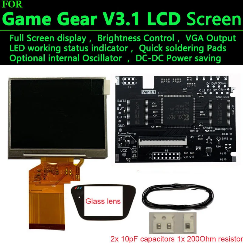 

V3.1 LCD Screen For SEGA Game Gear HighLit Full Display VGA Out Mod Highlight Adjustable Brightness LCD Kits For SEGA GG Console