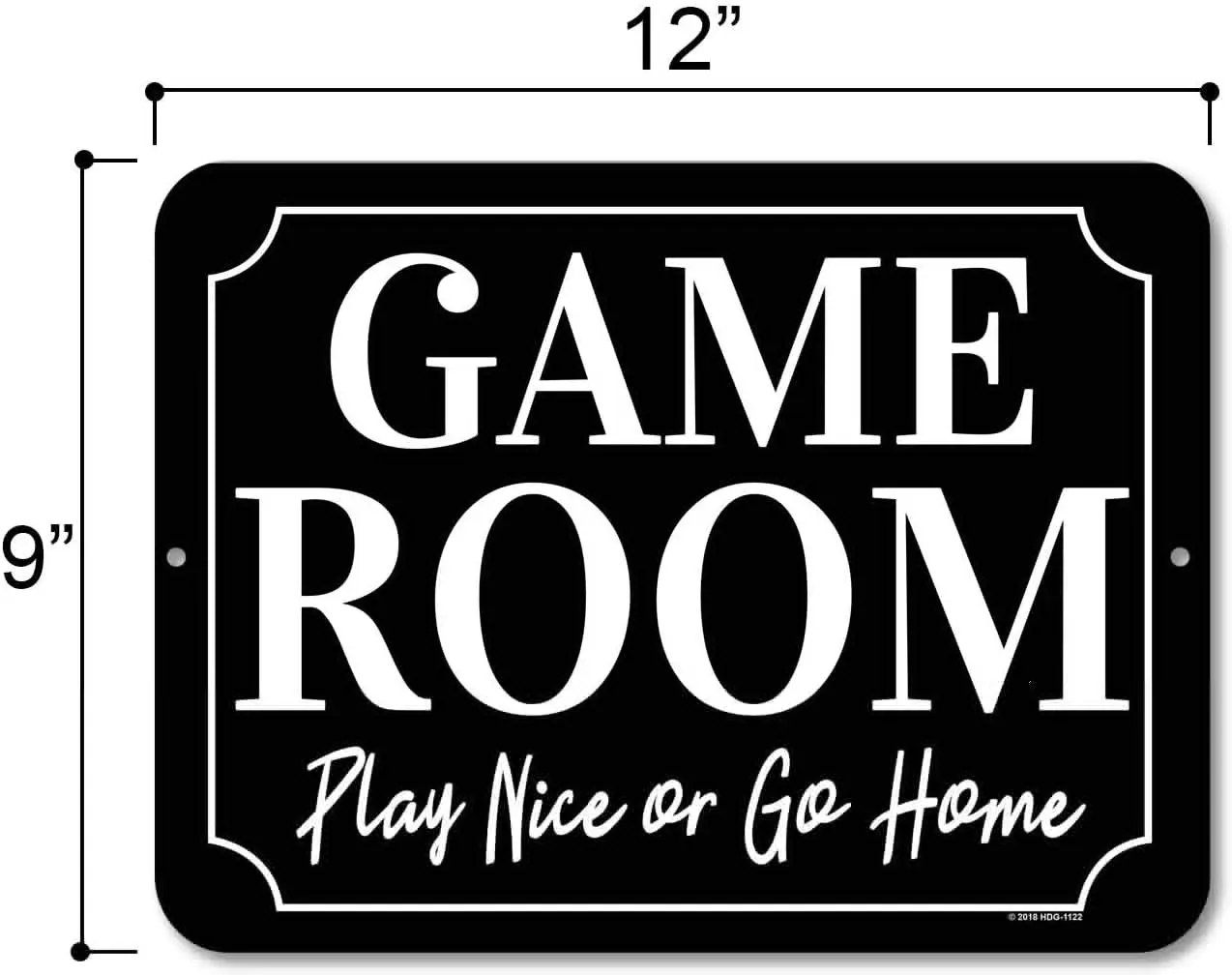 Game Room Decor, Play Nice or Go Home 9 x 12 inch Metal Aluminum Novelty Tin Sign Decor
Game Room Decor, Play Nice or Go Home 9 x 12 inch Metal Aluminum Novelty Tin Sign Decor