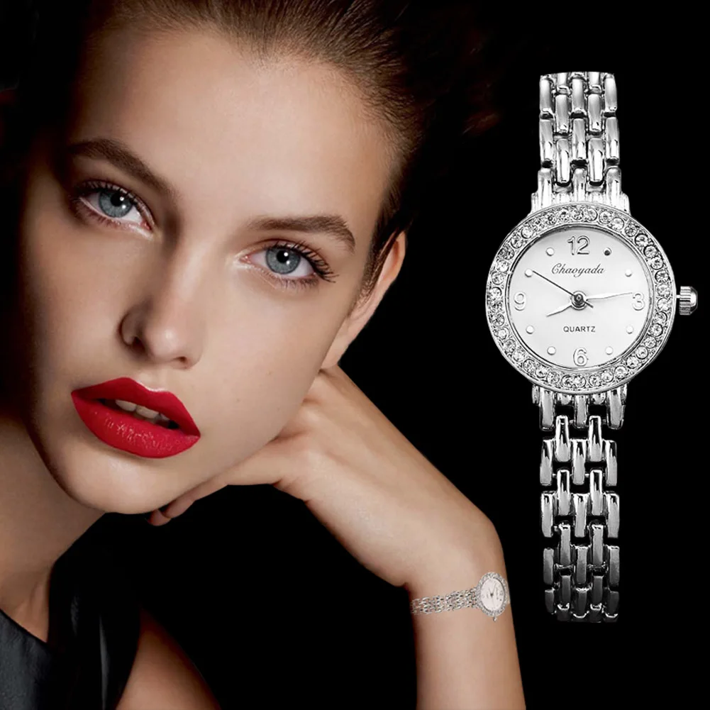 Часы наручные женские серебристые модные роскошные с браслетом | Наручные часы