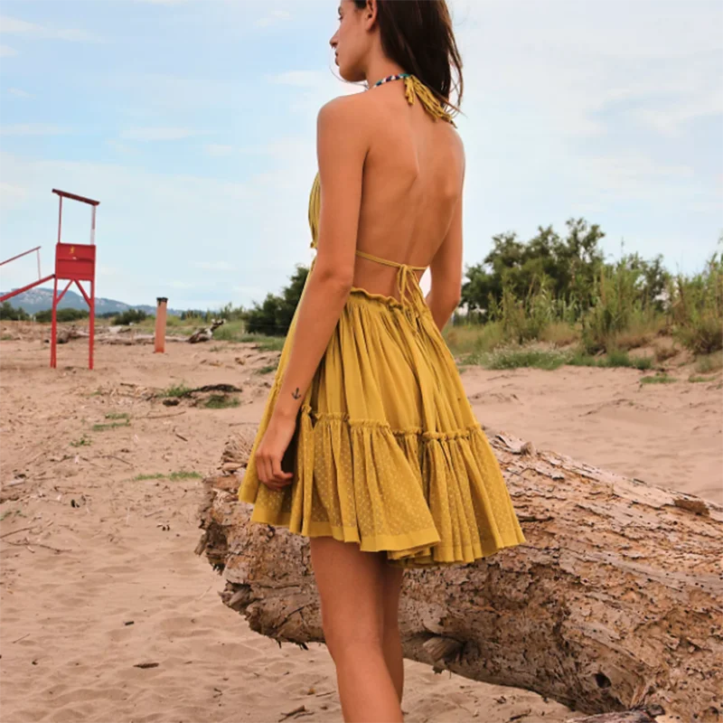 Summer Women's Beach Resort bohemian Style Plus Size Deep V-Neck Sexy Backless Dresss Trapless Boho Mini Maxi Beach Femme
Summer Women's Beach Resort bohemian Style Plus Size Deep V-Neck Sexy Backless Dresss Trapless Boho Mini Maxi Beach Femme