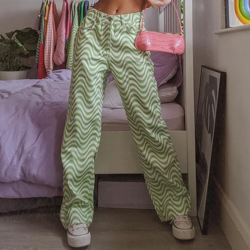 White And Lime Wave Jeans Summer High Waist Wide Leg Printed Dad-fit Pants Aesthetic Y2K Girls Women 90s Grunge Fashion Styles
White And Lime Wave Jeans Summer High Waist Wide Leg Printed Dad-fit Pants Aesthetic Y2K Girls Women 90s Grunge Fashion Styles