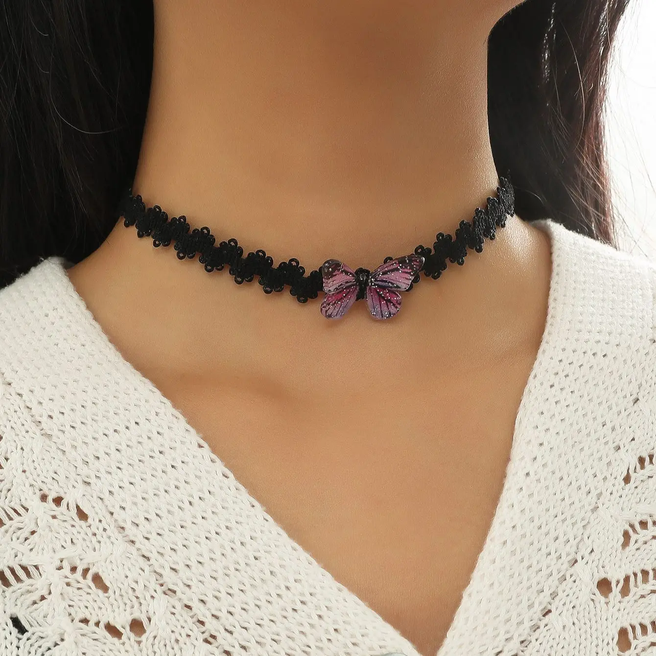 Black stretch lace butterfly necklace ladies neck chain party birthday travel leisure work jewelry jewelry necklace 1
Black stretch lace butterfly necklace ladies neck chain party birthday travel leisure work jewelry jewelry necklace 1