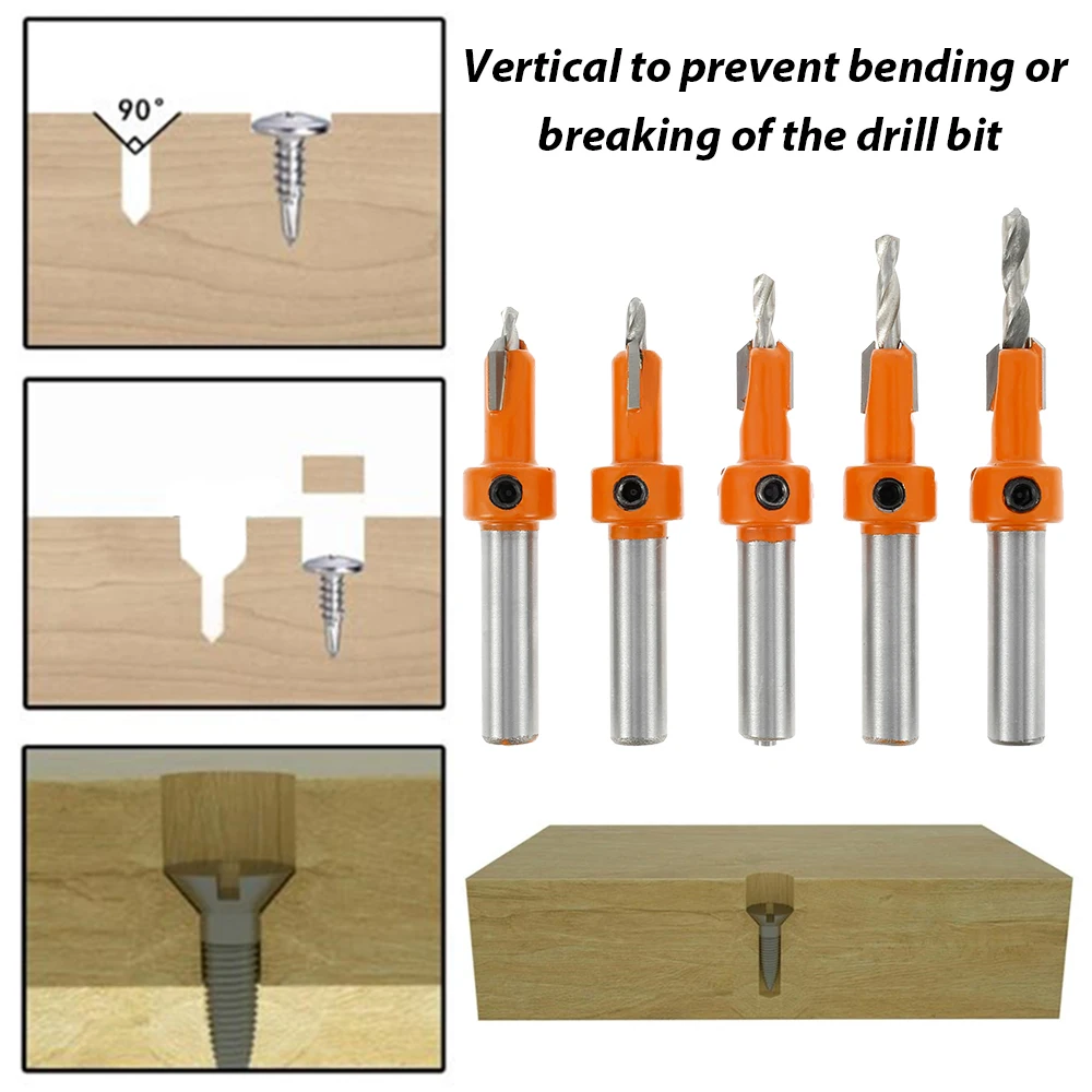 5pc 8mm Shank HSS Woodworking Countersink Router Bit Screw Extractor Remon Demolition for Wood Milling Cutter
5pc 8mm Shank HSS Woodworking Countersink Router Bit Screw Extractor Remon Demolition for Wood Milling Cutter
