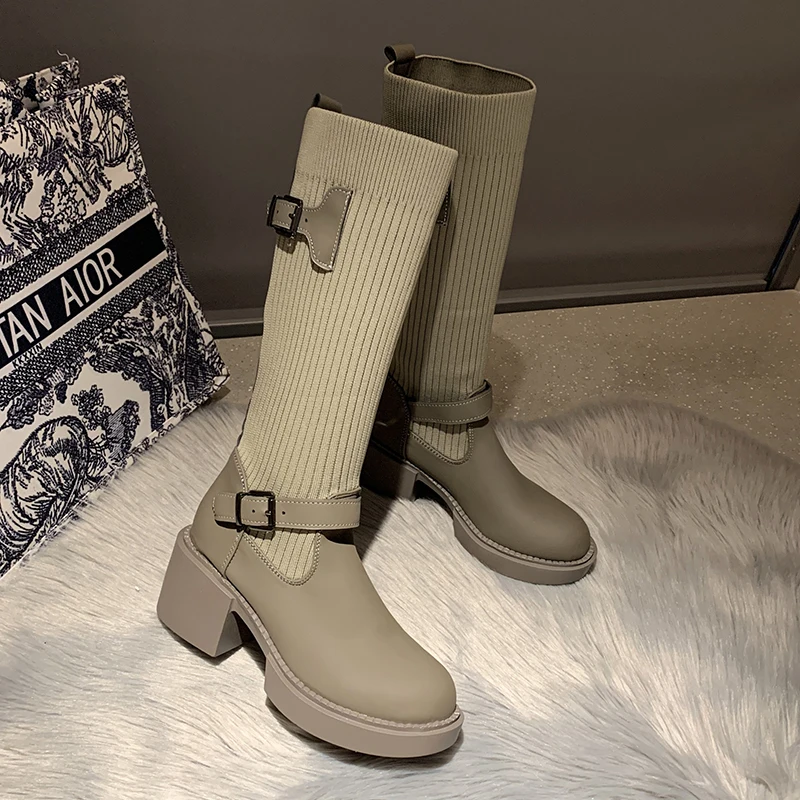 Women's Boots 2021 Autumn New Fashion Women's High Boots Chunky High Heels Shoes Woman Round Toe Comfort Slim Stretch Long Boot
Women's Boots 2021 Autumn New Fashion Women's High Boots Chunky High Heels Shoes Woman Round Toe Comfort Slim Stretch Long Boot