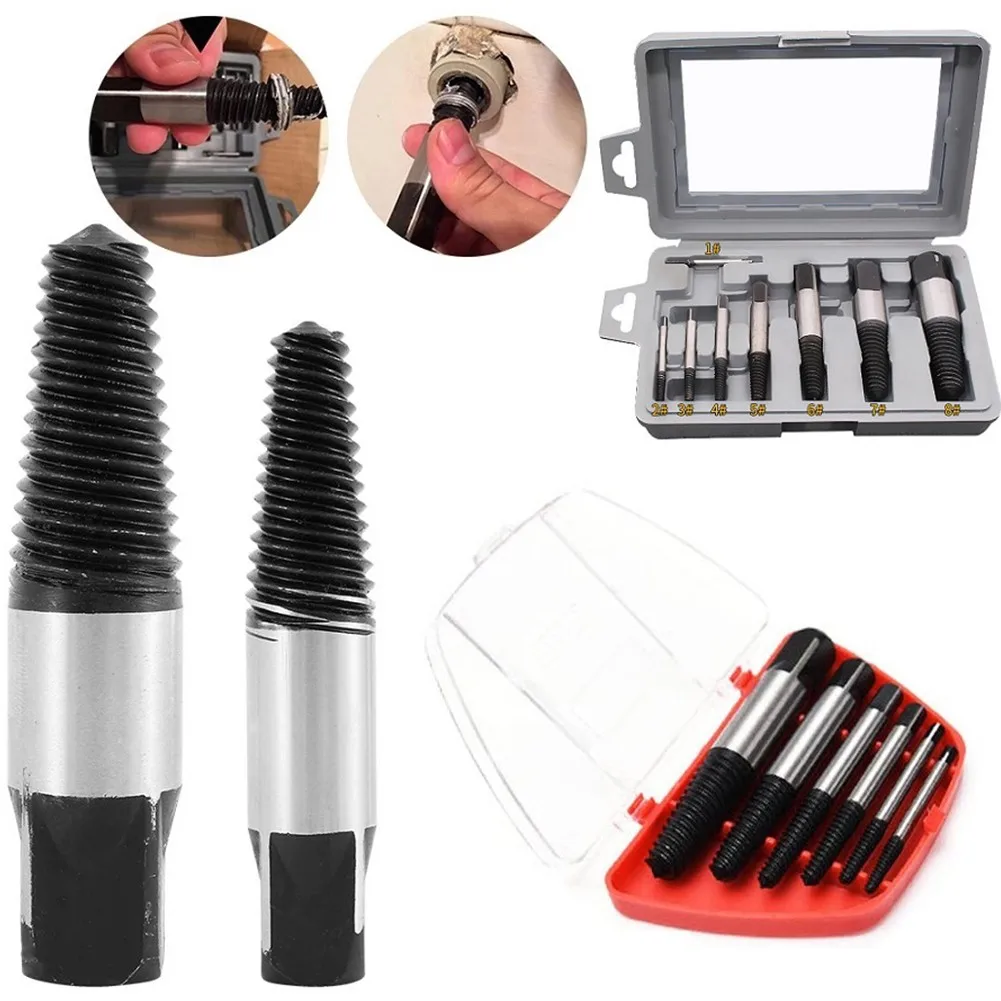 2/6/8pcs Steel Broken Speed Out Damaged Screw Extractor Drill Bit Guide Set Broken Bolt Remover Easy Out Set
2/6/8pcs Steel Broken Speed Out Damaged Screw Extractor Drill Bit Guide Set Broken Bolt Remover Easy Out Set