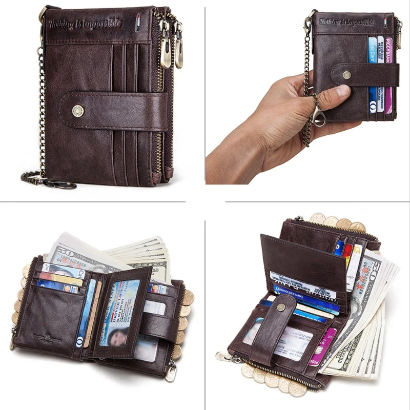 100% Brand New Men's RFID Blocking Leather Bifold Wallet Short Purse Change Pocket with Anti Theft Chain
100% Brand New Men's RFID Blocking Leather Bifold Wallet Short Purse Change Pocket with Anti Theft Chain