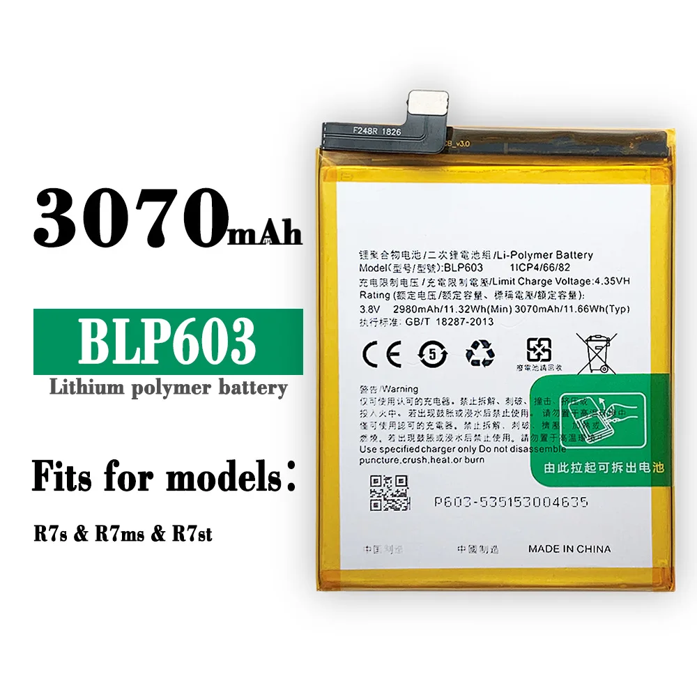 Applicable O PPO BLP-603 R7S R7MS R7ST mobile phone board brand new large capacity built-in lithium battery
Applicable O PPO BLP-603 R7S R7MS R7ST mobile phone board brand new large capacity built-in lithium battery