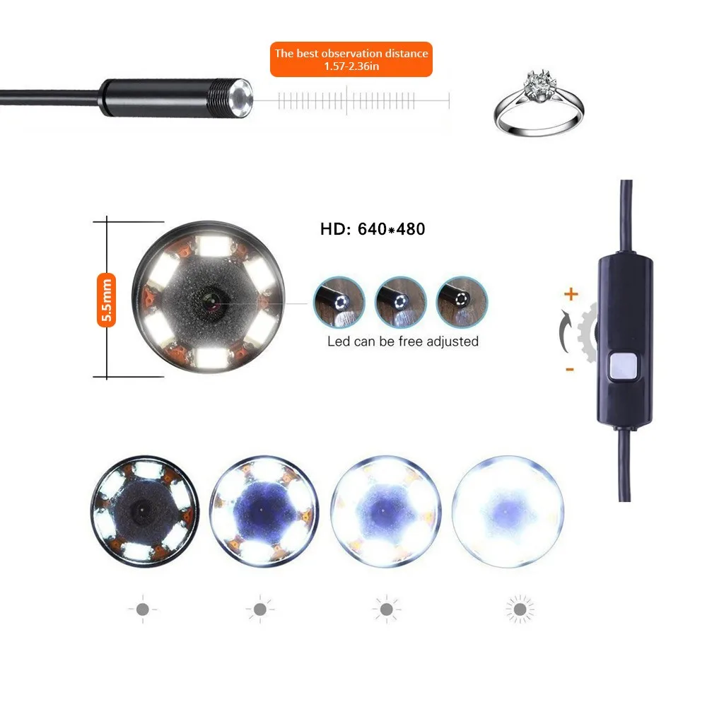 7mm 5.5mm Industrial Endoscope Camera Mini USB Flexible Cable Endoscope Camera Mobile USB Type C Android Endoscope For Cars
7mm 5.5mm Industrial Endoscope Camera Mini USB Flexible Cable Endoscope Camera Mobile USB Type C Android Endoscope For Cars