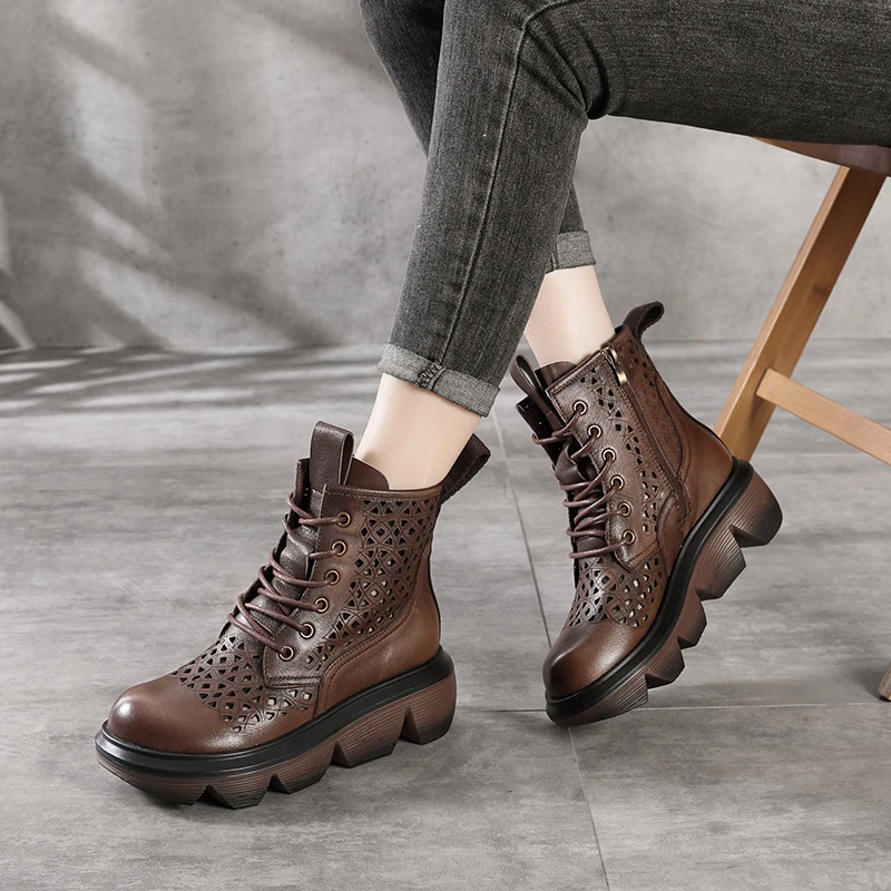 2021 Spring And Summer Hollow Single Boots Thick-Soled High-Geel Lace-up Martin Boots Hot-selling Round-toe Leather Sandals
2021 Spring And Summer Hollow Single Boots Thick-Soled High-Geel Lace-up Martin Boots Hot-selling Round-toe Leather Sandals
