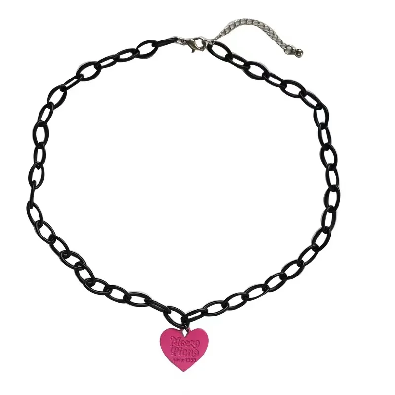 Personality temperament punk black necklace sweet pink girl love necklace wind chain
Personality temperament punk black necklace sweet pink girl love necklace wind chain
