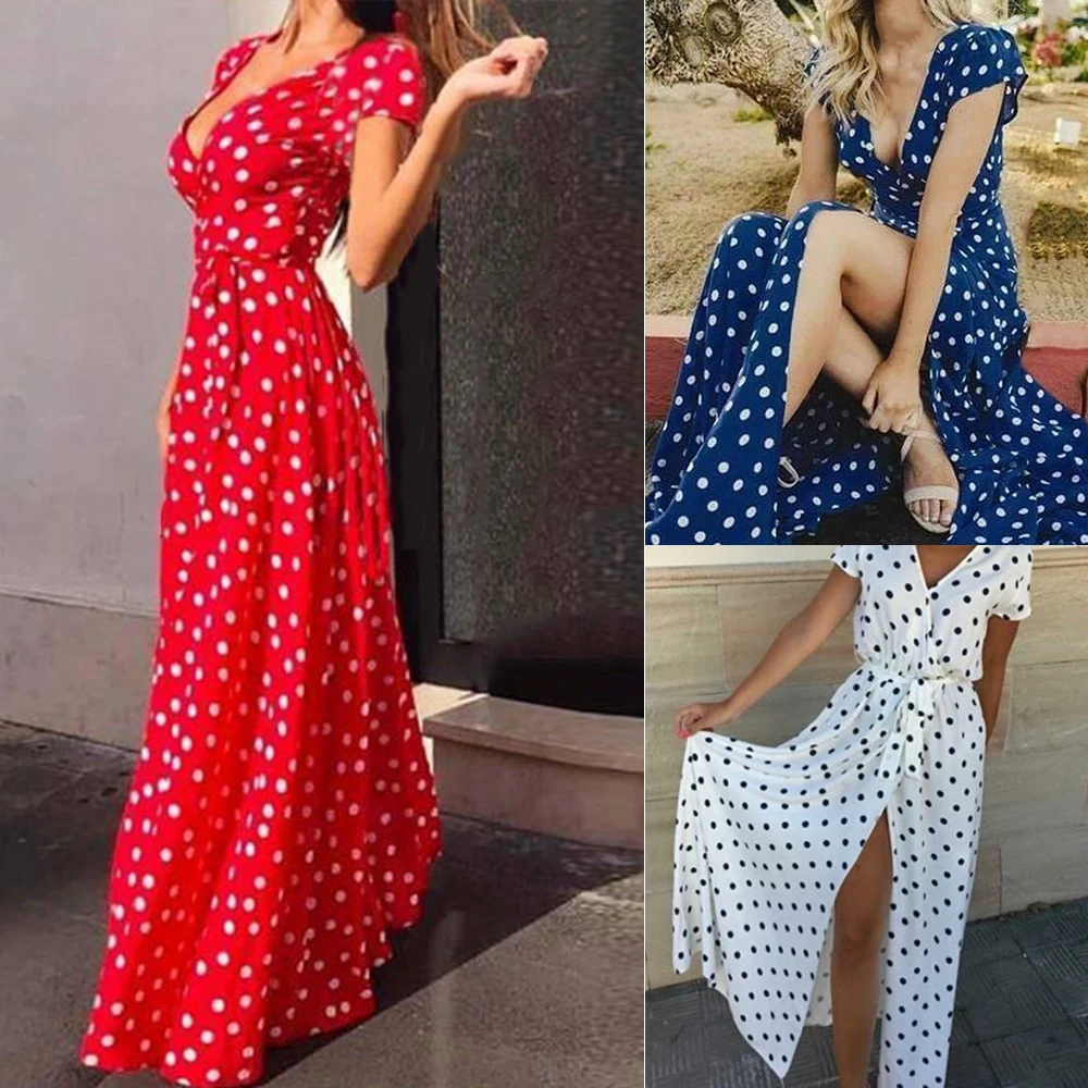 JODIMITTY 2020Summer Autumn Women Dress Bohemian Holiday Polka Dot Maxi Sexy V-neck Shirt Dress Trendy Beach Sundress Vestiaos
JODIMITTY 2020Summer Autumn Women Dress Bohemian Holiday Polka Dot Maxi Sexy V-neck Shirt Dress Trendy Beach Sundress Vestiaos