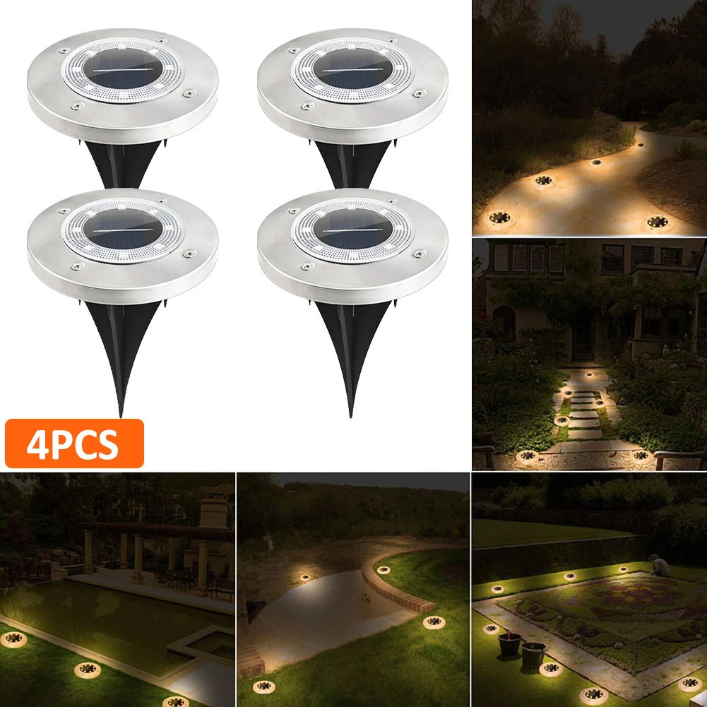 4PCS Solar Powered Ground Light Waterproof Garden Pathway Deck Lights With 8 LED Lamp for Home Yard Driveway Lawn Road
4PCS Solar Powered Ground Light Waterproof Garden Pathway Deck Lights With 8 LED Lamp for Home Yard Driveway Lawn Road