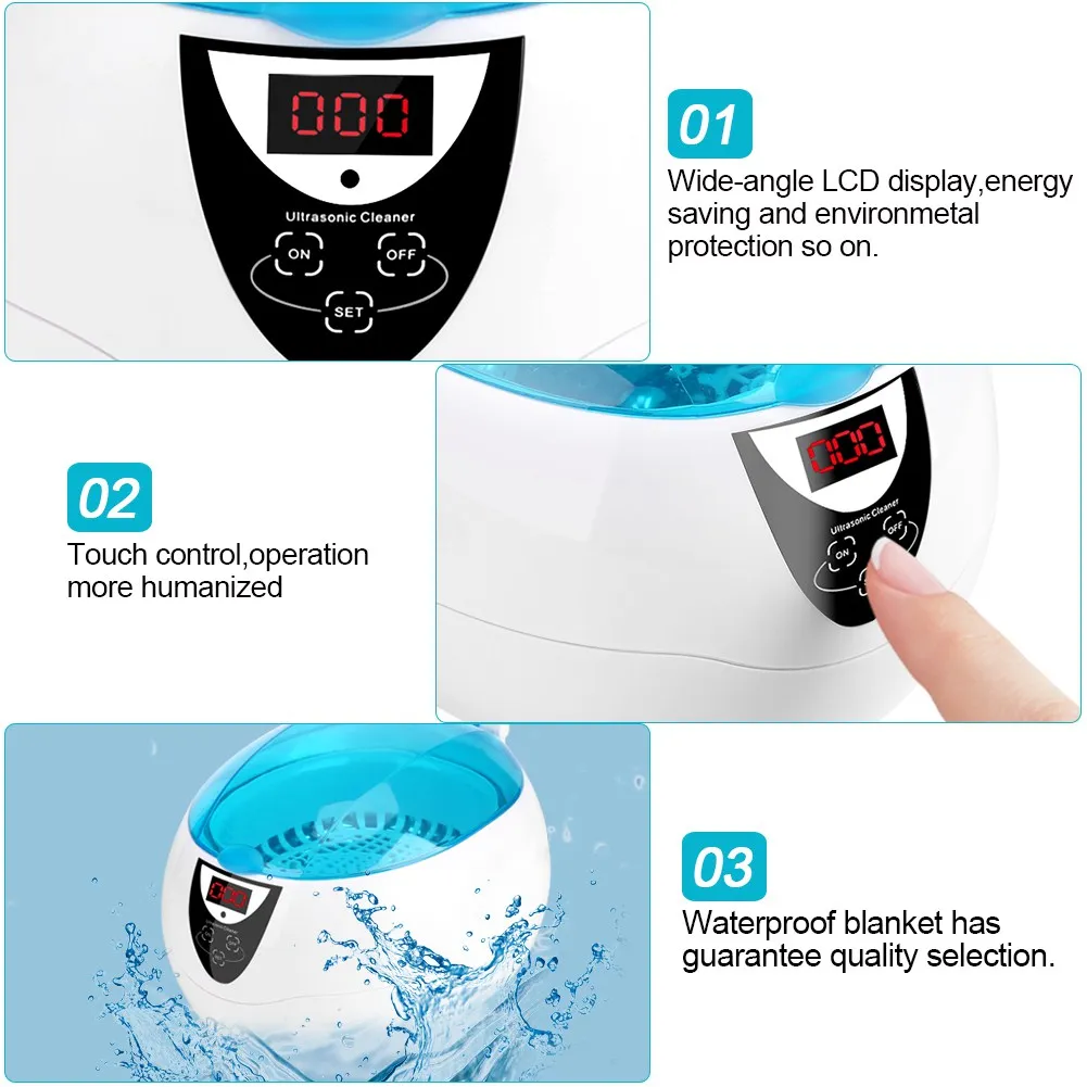 Ultrasonic Bath 750mL Touch Control Ultrasonic Cleaner Cleaning Machine for Jewelry Eyeglass Watch Cleaning Machine
Ultrasonic Bath 750mL Touch Control Ultrasonic Cleaner Cleaning Machine for Jewelry Eyeglass Watch Cleaning Machine