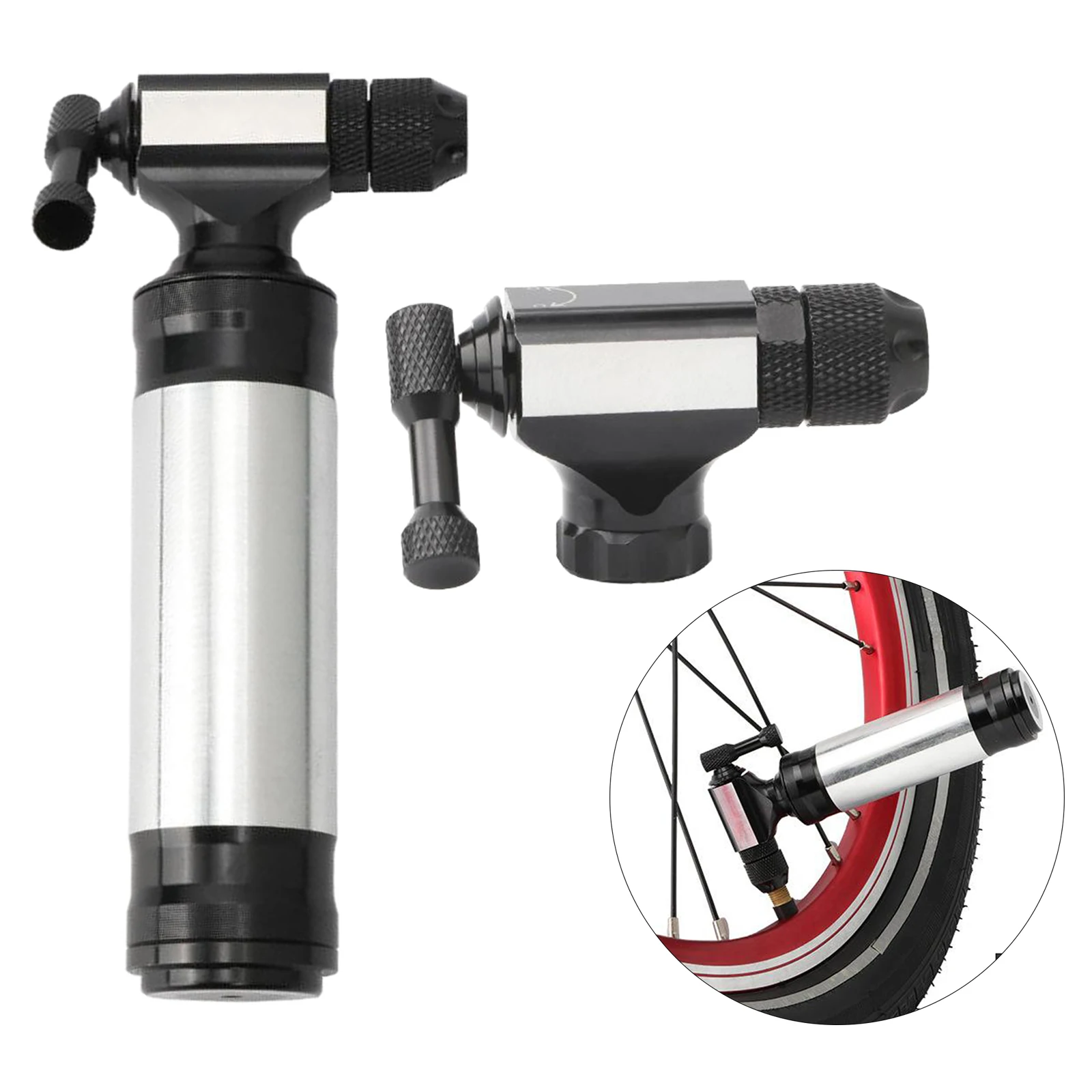 Manual Transport CO2 Inflator - Fits Presta and Schrader Bike Valve - Bicycle Tire Pump for Road Mountain Bikes
Manual Transport CO2 Inflator - Fits Presta and Schrader Bike Valve - Bicycle Tire Pump for Road Mountain Bikes