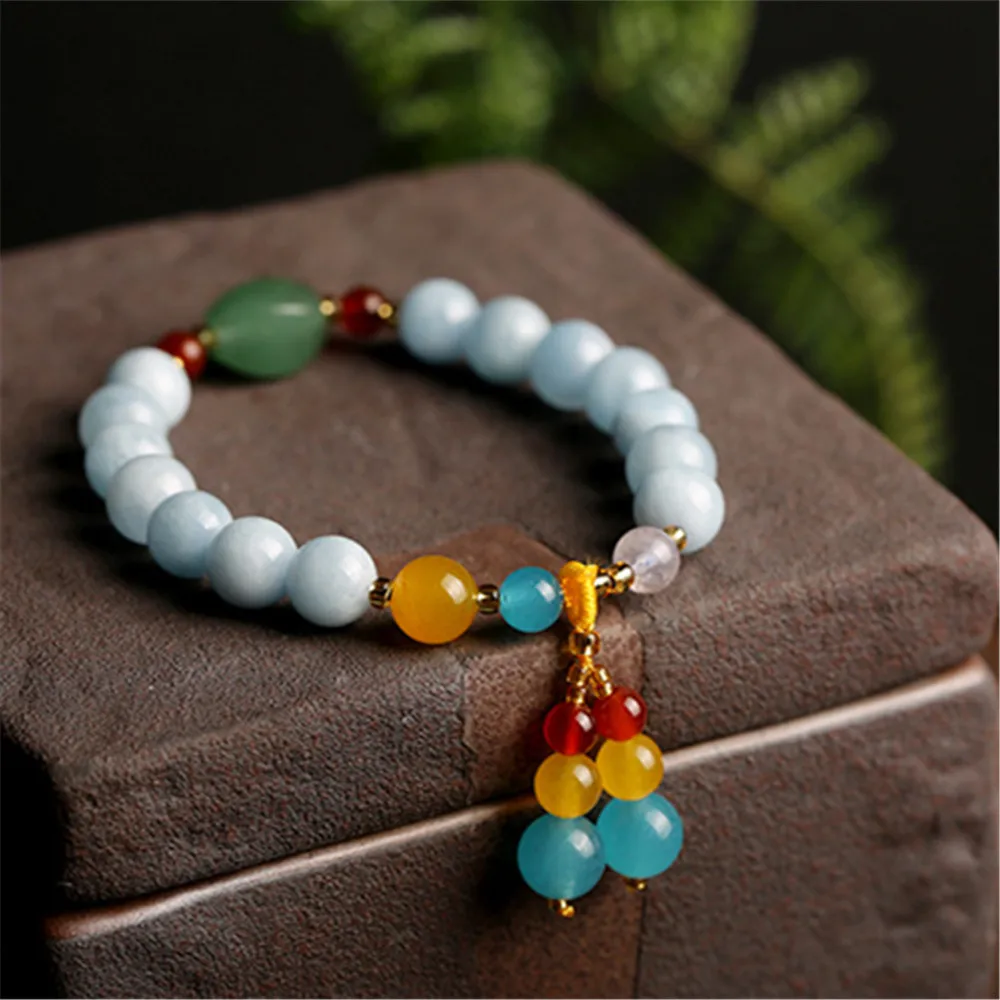 Natural Gemstone Aquamarine Bead Bracelet Vintage Charm Round Chain Agate Bracelet For Women Girls Jewelry DIY Making
Natural Gemstone Aquamarine Bead Bracelet Vintage Charm Round Chain Agate Bracelet For Women Girls Jewelry DIY Making