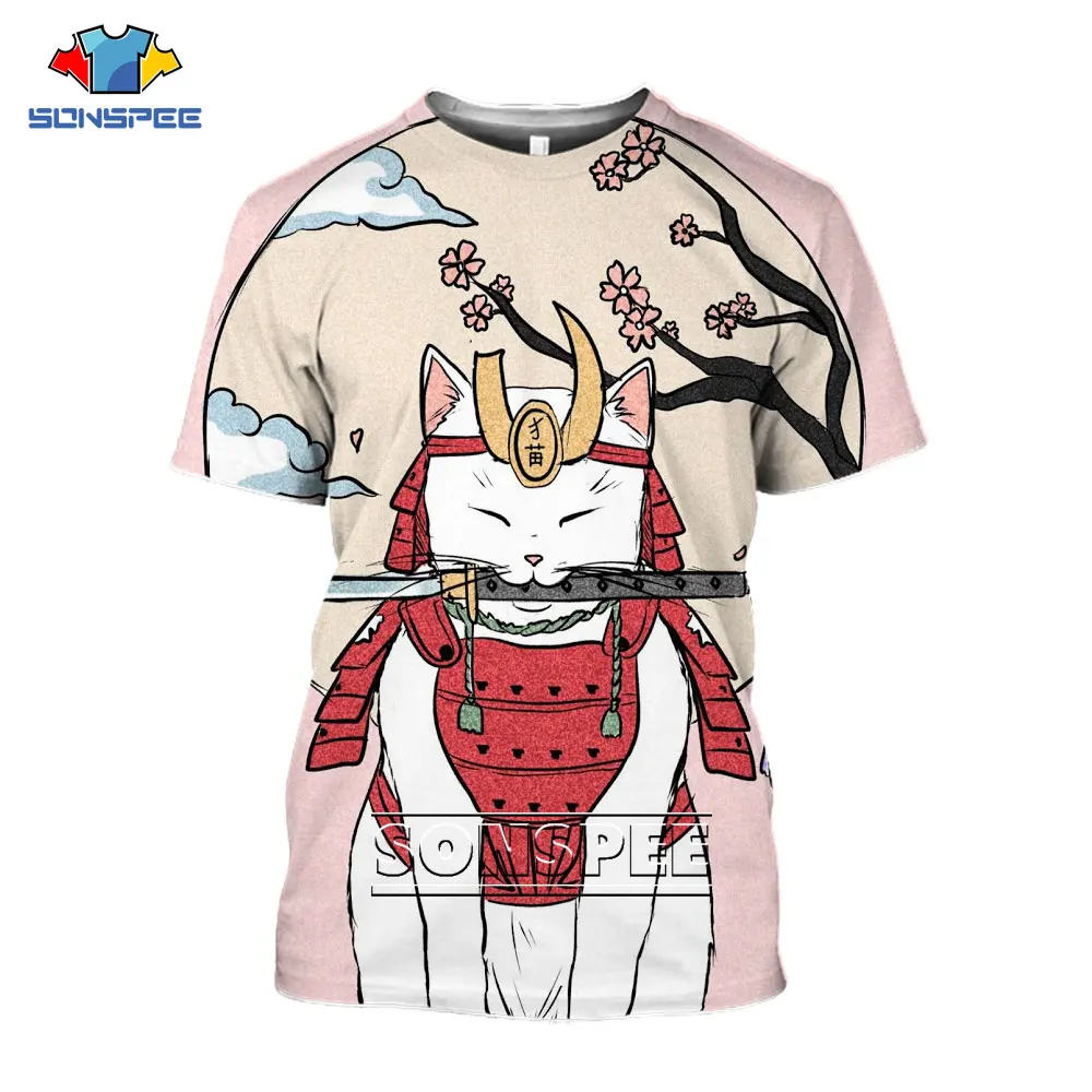 SONSPEE 3D Printing Japanese Style Cat Anime Samurai Tees Top Classic Art Tshirt Harajuku Fashion Cute Street Oversize T-shirt
SONSPEE 3D Printing Japanese Style Cat Anime Samurai Tees Top Classic Art Tshirt Harajuku Fashion Cute Street Oversize T-shirt