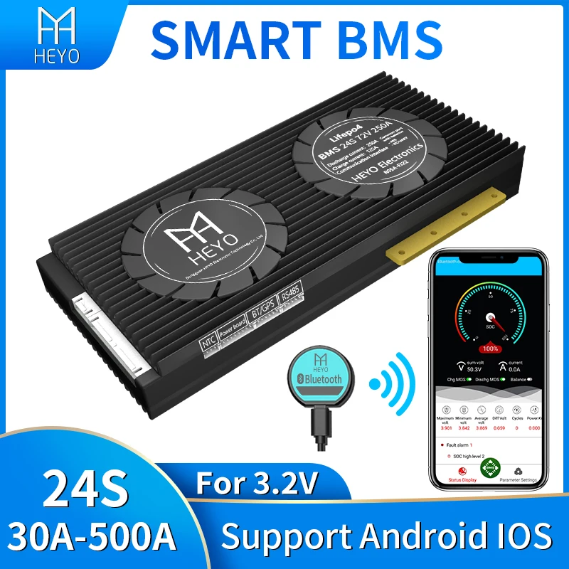Умный балансир bms lifepo4 24s 72 в bluetooth 30 А 40 3 2 а номинальная защита от заряда и разряда