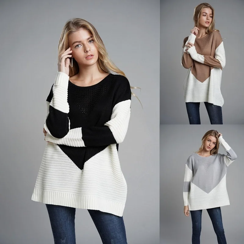 ZOGAA Women Autumn Winter Casual Knitted Sweater Crewneck Loose Jumper Knitted Pullovers Sweaters Women Patchwork Long Sweater
ZOGAA Women Autumn Winter Casual Knitted Sweater Crewneck Loose Jumper Knitted Pullovers Sweaters Women Patchwork Long Sweater