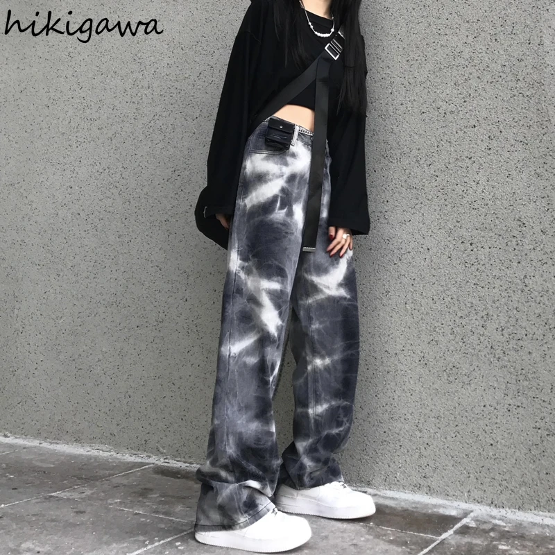 Hikigawa Women Jeans Straight Loose Wide Leg Pants Korean Spring High Waist Trousers Streetwear Contrast Color Pantalon Pant 
Hikigawa Women Jeans Straight Loose Wide Leg Pants Korean Spring High Waist Trousers Streetwear Contrast Color Pantalon Pant
