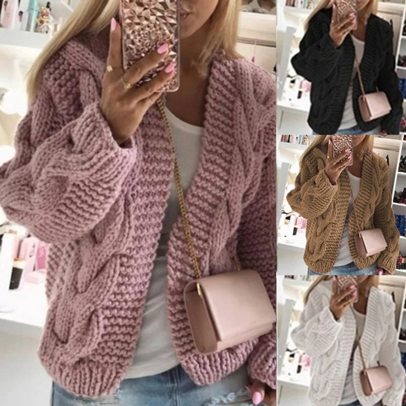 2020 Hot Sales Women Casual Sweater Bold Thread Twist Knit Cardigan Solid Comfortable Warm Sweaters Clothing 4 Color
2020 Hot Sales Women Casual Sweater Bold Thread Twist Knit Cardigan Solid Comfortable Warm Sweaters Clothing 4 Color