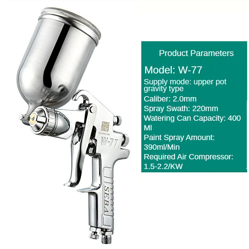 SEBA 2.0/2.5/3.0/4.0mm Nozzle W-77 High-performance Car Top Paint Guns Airbrush Pneumatic Tools Gravity Sprayer Air Spray Gun
SEBA 2.0/2.5/3.0/4.0mm Nozzle W-77 High-performance Car Top Paint Guns Airbrush Pneumatic Tools Gravity Sprayer Air Spray Gun