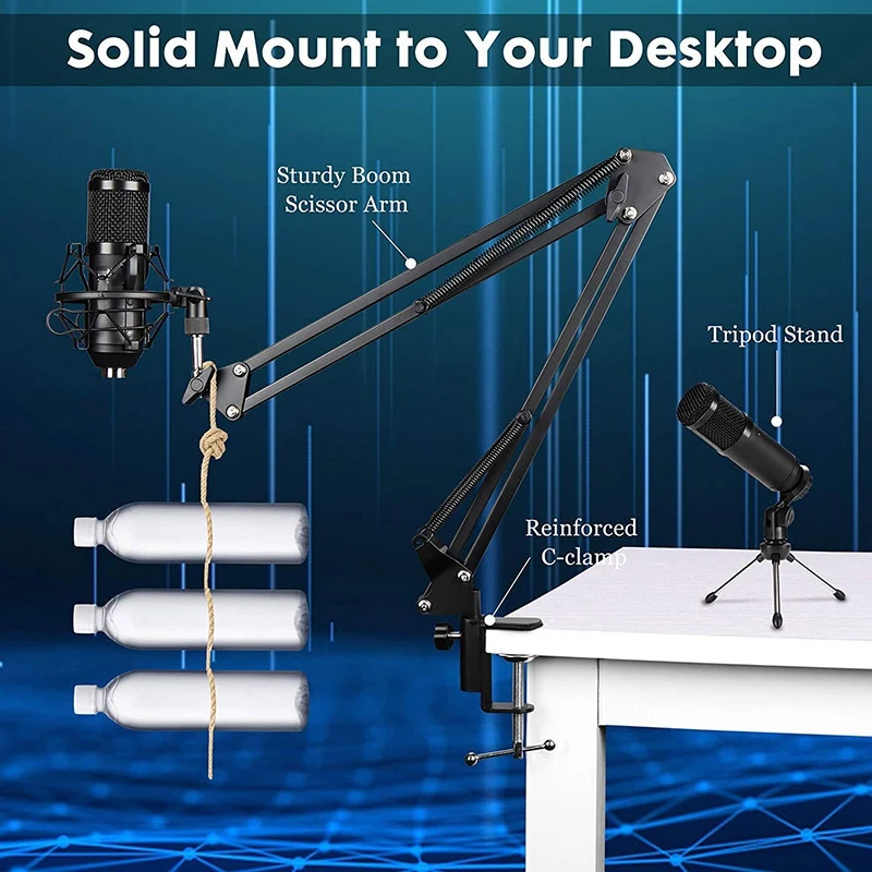 Studio Capacitors,Podcast Microphone Cardioid Studio Microphone with Adjustable Arm Bracket,Game Microphone Plug & Play
Studio Capacitors,Podcast Microphone Cardioid Studio Microphone with Adjustable Arm Bracket,Game Microphone Plug & Play