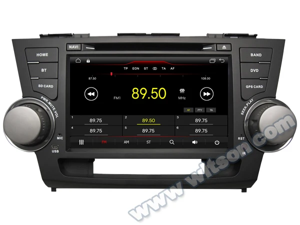 Автомобильный мультимедийный DVD-плеер 8 дюймов Android 10 GPS-навигация для Toyota Highlander