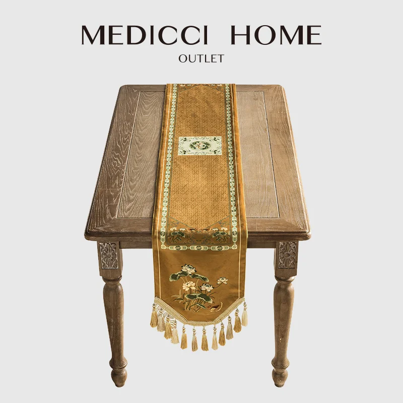 Medicci Home Vintage Table Runner Chinese Lovebirds Lotus Print Retro Mustard Ginger Yellow Luxe Dresser Scarf Boutique Art Deco
Medicci Home Vintage Table Runner Chinese Lovebirds Lotus Print Retro Mustard Ginger Yellow Luxe Dresser Scarf Boutique Art Deco