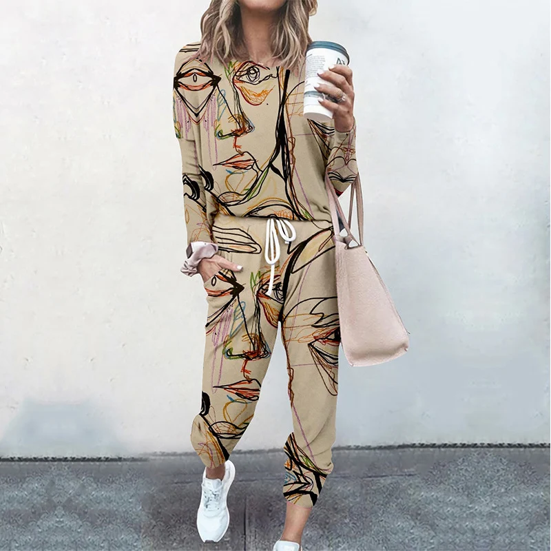 Women Tracksuit Two Piece Pullovers Cloting Long Sleeve Tie-dye Print Female Tops And Elastic Waist Pants Slim Casual Streetwear
Women Tracksuit Two Piece Pullovers Cloting Long Sleeve Tie-dye Print Female Tops And Elastic Waist Pants Slim Casual Streetwear
