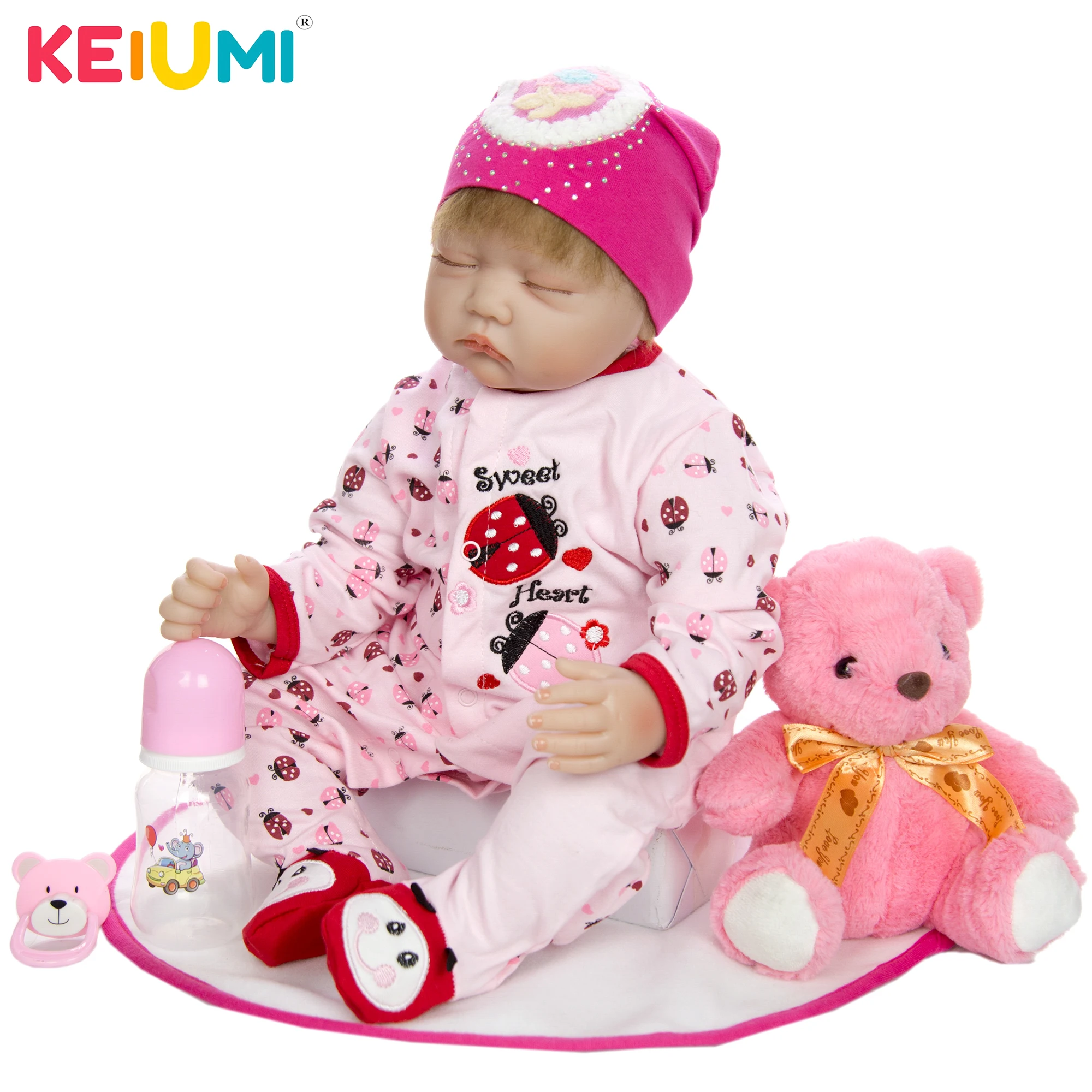 KEIUMI 22 Inch Reborn Baby Girl 55 cm Soft Silicone Vinyl Touch Real Asleep Reborn Dolls Babies Cloth Body For Kids Gifts
KEIUMI 22 Inch Reborn Baby Girl 55 cm Soft Silicone Vinyl Touch Real Asleep Reborn Dolls Babies Cloth Body For Kids Gifts